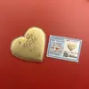 Insignia Corporativa Personalizada Logo Oro Puro 999 Pastel de Corazón Dulce Regalo de Confesión para Novia Lote de Oro Shuibe