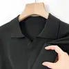 Suéter de punto fino de manga larga para hombre, color liso, de punto fino, cuello de pico, estilo business casual de alta gama, nueva colección otoño/invierno