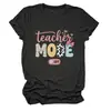 Modo Profesor Desactivado Amazon Ebay Sitio Independiente Camiseta de Manga Corta con Cuello Redondo para Mujer, Moderna y Versátil