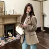 Novo design de outono, clássico e estiloso, silhueta solta, jaqueta blazer casual elegante para mulheres