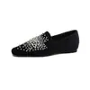 Weiwei Girl 915-2 Estilo Nacional Chinês Veludo com Strass Mocassins Femininos Sapatos de Salto Escondido Sapatos de Calçar Sapatos de Feijão