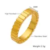 Venta Caliente Transfronteriza Anillo Delgado Circonita de Color Circonita Blanca Anillo Sencillo para el Dedo Moda Apilable con Diamante Tallado Fino CNC Anillo de Acero de Titanio Extremadamente Fino