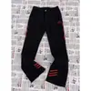 Jeans Masculino Verão 2025 Tendência Estilo Hong Kong Carta Personalizada Hip-Hop Ins Moda High Street Tendência Cool Calças Compridas
