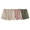 Comercio exterior transfronterizo ropa de mujer 2026 estilo europeo y americano moda versátil casual simple shorts con dobladillo enrollado para mujer B483113