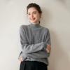 Único Elegante! Suéter Feminino de Cashmere Pesado com Tranças e Gola Alta, Suéter Jacquard Tricotado de Cashmere