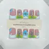 Nai Zi Unhas Vestíveis Puramente Feitas à Mão Novo Estilo Bico de Pato Curto F023 Adesivos de Nail Art Elegantes Esculpidos Pintados à Mão