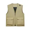 Colete de Trabalho com Múltiplos Bolsos Feito Sob Medida Uniforme de Voluntário para Atividades ao Ar Livre, Pesca, Fotografia, Equipe de Serviço de Catering com Impressão