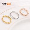 Anillo de pareja de acero inoxidable con borde cruzado, diseño de cadena hueca con personalidad de moda, joyería de acero de titanio en oro rosa para mujer