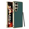 Funda de Teléfono Móvil Creativa Personalizada Adecuada para Samsung S26Ultra Recubierta Galvanizada Agujero Fino Color Puro Cubierta Protectora S26Ultra para Hombres y Mujeres