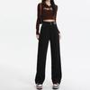 Jeans Cinza Cimento de Perna Larga Estreita para Mulheres na Primavera e Verão Tamanho Grande Cintura Alta Solto Look Emagrecedor Calças Retas Comprimento Chão para Pessoas Baixas