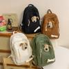 Mochila escolar casual estilo coreano para estudante do ensino fundamental mochila retrô de veludo mochila simples para o dia a dia bolsa feminina