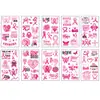 Pegatina de Tatuaje de Cinta Rosa Transfronteriza Actividades para el Cuidado de la Salud Mamaria de las Mujeres Pegatina de Tatuaje Temporal Avanzada