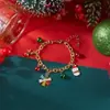 Aliexpress Transfronteiriço Natal Nova Pulseira Desenho Animado Fofo Boneco de Neve Floco de Neve Papai Noel Pingente Pulseira para Meninas
