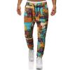 Pantalones Casuales Estampados de Primavera y Verano Europeos y Americanos para Hombre, Comercio Exterior, Estilo Étnico, Algodón y Lino, Pantalones Holgados con Cordón, Pantalones Harem para Hombre