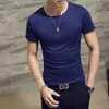 Camiseta de Manga Corta para Hombre de Verano Camiseta Básica Exportación Talla Grande Ropa para Hombre 2025 Amazon Color Sólido Cuello Redondo Top Casual
