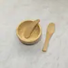 Set Completo de Bol para Mascarilla de Bambú, Brocha y Cuchara Mezcladora de Madera, Set de Dos Piezas para Preparar Hierbas Spa Herramientas de Salón de Belleza
