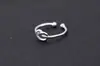 Anillo Abierto de Plata de Ley 925, Anillo Liso Simple con Forma de Corazón, Moda Coreana Exquisita Joyería Hueca de Plata de Ley al por Mayor