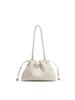 Bolso Nuevo Simple para Mujer, Moderno y Versátil Crema con Cordón Ajustable, Plisado Tejido, Bolsa de Basura, Bolso Nube, Bolso de Hombro Único, Bolso de Axila