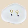 Pendientes colgantes de circonita con forma de gota de agua de Gaibei, de moda transfronteriza europea y americana, con perforación de diamantes de color, joyería de acero inoxidable