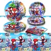 Conjunto de Talheres Descartáveis Camarão Aranha Pequeno Transfronteiriço Amazingfriends Decoração de Mesa para Festa de Aniversário Infantil