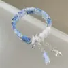 Pulsera de Cristal con Cuentas de Mariposa, Pulsera de Diseño de Alta Gama Ins, Regalo para Novia, Nueva Pulsera de Mejor Amiga de Aspecto Caro