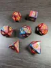 Conjunto de Dados Poliédricos D&D com Padrão de Mármore, Cores Misturadas, Transparente, D4D6D8D10D12D20 Lados, Tabuleiro Coc, Conjunto de Sete Peças