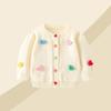 Cardigan de malha para meninas, roupas novas de outono, casaco estilo ocidental, suéter de bebê, roupas de outono e inverno para meninas