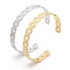 Pulsera entrelazada de mariposa estilo francés, apertura ajustable, acero inoxidable 304, electrochapado al vacío con oro de 18 quilates, disponible para pedidos pequeños al por mayor