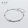 Pulsera de Plata Nalan S925 de Doble Capa Cuentas de Transferencia Cuentas de Luz Elegante Cadena de Hueso de Serpiente de Frijol Pequeño Joyería de Mano para Mujeres S6932