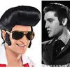 Amazon Peruca Cosplay Hippie Punk Anos 80 Disco Hip-Hop Europeu e Americano Cabelo Cacheado Elvis Excêntrico