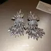 Pendientes de Ala de Cristal Aguja de Plata con Diamantes 2026 Pendientes de Personalidad Exagerada Transfronterizos Temperamento Lujo Ligero Pendientes de Alta Gama para Mujer