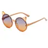 Gafas de sol redondas para niños color pieza de océano niños y niñas retro lindas gafas Gafas de sol de cristal para niños de comercio exterior