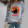 Estação Independente Amazon Transfronteiriça Halloween Gato Fofo Padrão Impresso Manga Longa Gola Redonda