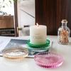 Portavelas de Engranaje Rayado Transparente Minimalista Estilo Europeo para el Hogar Confesión Romántica Atmósfera Festiva Decoración de Escritorio