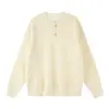 Suéter de punto Henley de tela mixta Yidao Vintage Otoño 2026 Nuevo para Hombre, Tejido Estilo Perezoso Old Money Retro
