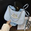 Bolsa Feminina Estilo Bolinho Moda Retrô 2026 Nova Versátil Transversal Corrente de Contas Nicho Bolsa Transversal