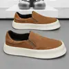 Zapatos de lona para hombre transpirables de otoño 2024 nuevos casuales de un paso perezoso zapatillas de lona con suela gruesa
