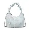 Bolsa Pequena Rombus Perfumada com Strass para Mulheres Verão 2025 Novo Estilo Versátil Bolsa Transversal com Corrente de Ombro Tendência