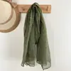 Bufanda de Color Natural de Cáñamo, Nueva Bufanda Floral de Algodón de Bambú para Otoño, Chal Delgado Cálido para Primavera y Otoño, Bufanda de Seda con Protección Solar, Estilo Japonés