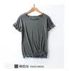 Venta al por mayor del fabricante Ciudad de Zhuming Estilo Primavera y Verano Nuevo Top de Manga Corta para Mujer con Encaje Fruncido, Ropa de Dormir Ligera y Transpirable