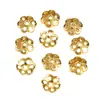 Pacote de ouro 18k floco de neve metal flor chapéu pétalas joias DIY pulseira contas suporte de contas espaçador areia dourada acessórios