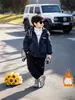 Ropa de Invierno para Niños Parka con Forro de Felpa Bolsillos Grandes Estilo Coreano Abrigo de Algodón Grueso para Niños Pequeños y Medianos Ropa de Algodón de Invierno