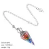 Pendente Pendulum de Cristal Natural Mais Vendido no Exterior Coroa Acessórios de Yoga Meditação Cone Hexagonal Frequência Ajustável Pendulum de Resina