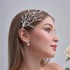 Novos Produtos Transfronteiriços Ramo Folha Cheio de Diamantes Headwear de Zircônia Moda Europeia e Americana Noiva Casamento Acessórios de Cabelo de Strass Headband
