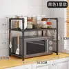 Estante de Almacenamiento para Cocina, Estante para Horno de Microondas, Organizador de Escritorio, Estante de Especias Simple Moderno con Ganchos