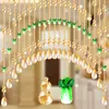 Cortina de cuentas de calabaza de cristal de moda para puerta de dormitorio, mampara, entrada, pasillo, balcón, baño, cortina colgante para sala de estar sin taladro