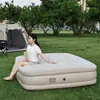Colchão Inflável Automático Elevado de PVC para Acampamento ao Ar Livre Lazer Cama de Ar Dupla Flocado Espesso Cama Dobrável para Sesta