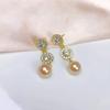 Pequeno Chanel Estilo Diamante Brincos de Pérola Longo Borla Luz de Luxo High-end Moda All-match Novos Brincos