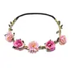 Diadema de Guirnalda de Flores Margarita Rosa para Niñas, Diadema de Flores Artificiales para Actuaciones, Bodas, Festivales, Fotografía y Transmisiones en Vivo de Celebridades de Internet