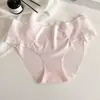 Calzones sexys sin costuras de seda helada para mujer, nuevo diseño de alta apariencia con costuras de encaje, cómodos y transpirables, entrepierna de algodón puro antibacteriano 10A